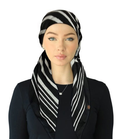 Cherie Accessories Closed Back Adjustable Pre-Tied Headscarves Designer Lines - SPC-322A