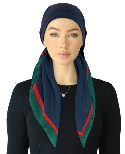 Cherie Accessories Closed Back Adjustable Pre-Tied Headscarves Gucci Border - SPC-317A