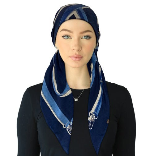 Cherie Accessories Closed Back Adjustable Pre-Tied Headscarves Buckle Design - SPC-320A