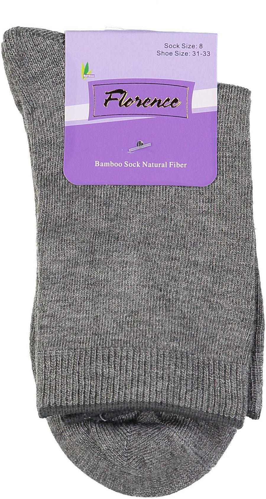 Florence Bamboo Quarter Crew Sock Med Heather Gray - 179