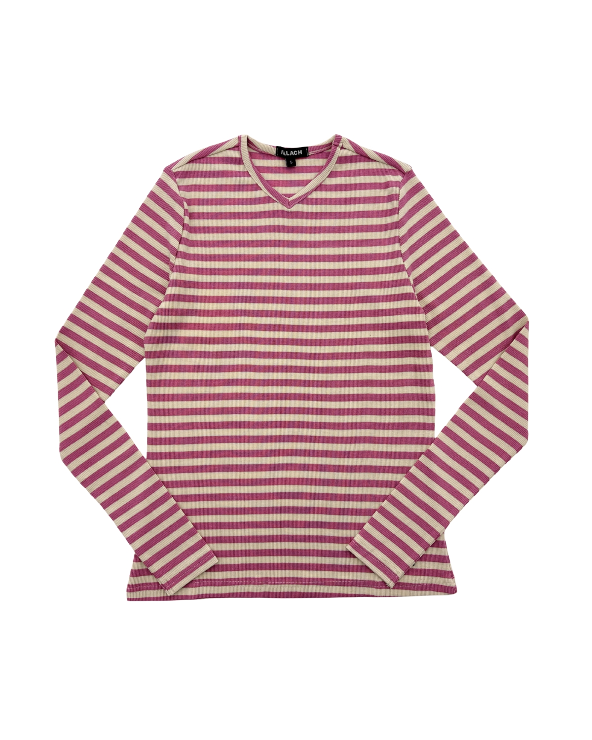 Malach Ribbed Striped V-Neck Tee - Mt201