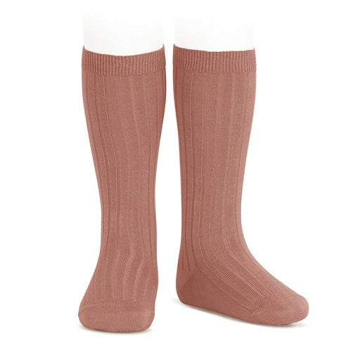 Condor Ribbed Cotton Knee Sock 126 Terracotta - 2016/2