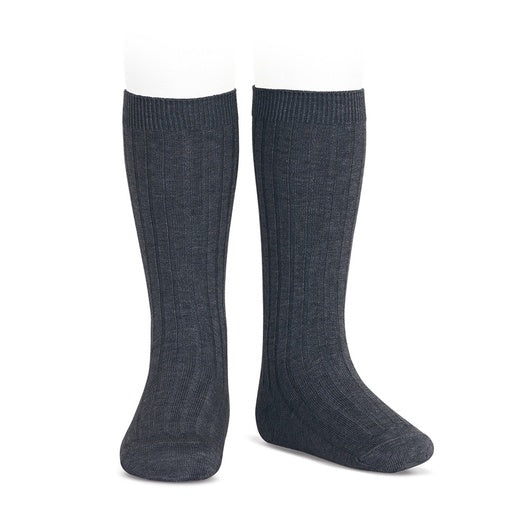 Condor Ribbed Cotton Knee Sock 290 Charcoal - 2016/2
