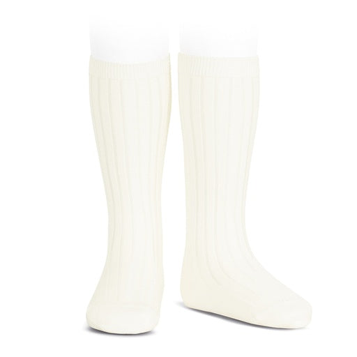 Condor Ribbed Cotton Knee Sock 303 Cream - 2016/2
