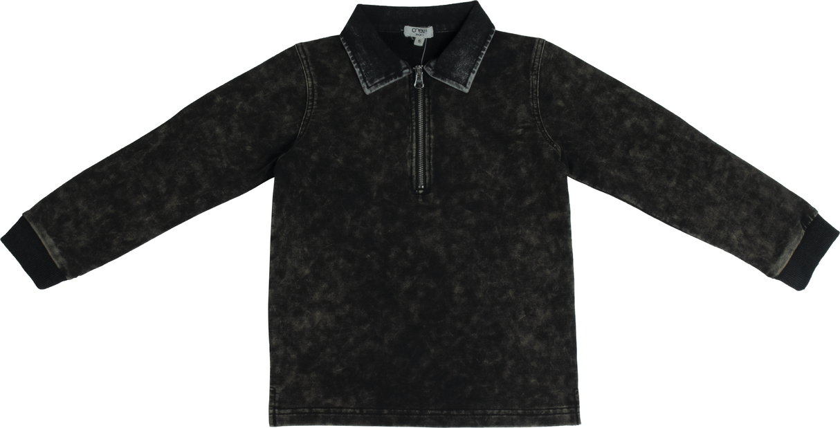 Crew Denim Collar Zip Polo - Al2864