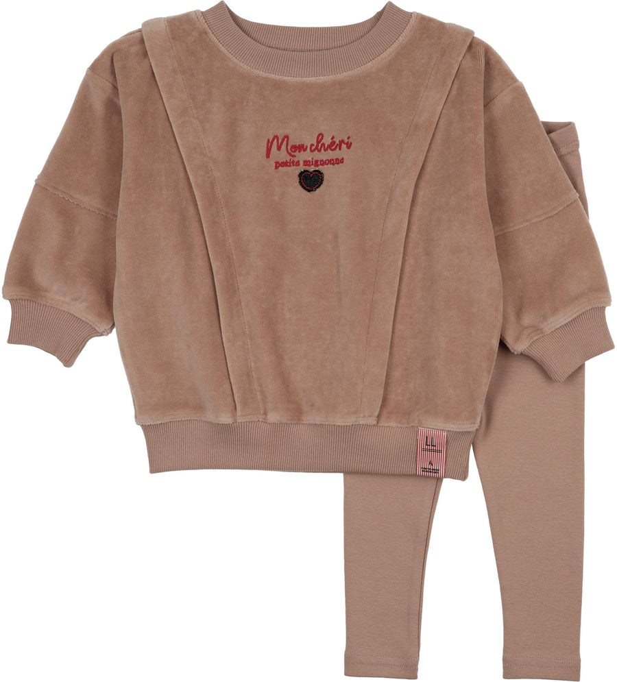 Analogie Velour Girls Sweatshirt Set - AF26TS106