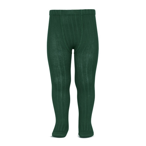 Condor Ribbed Cotton Tights 780 Bottle Green - 32016/1