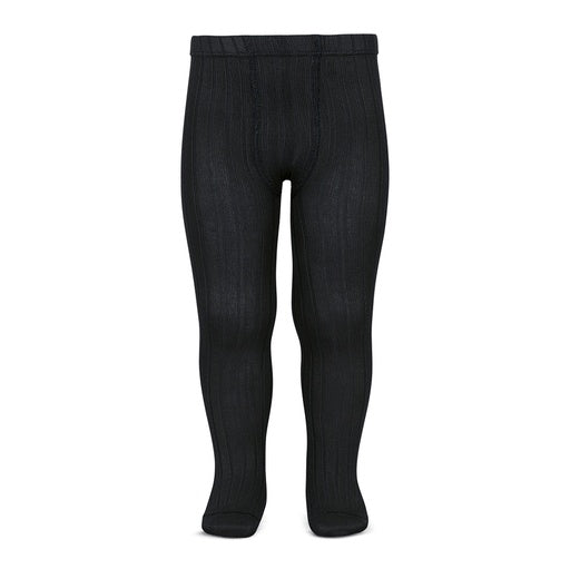 Condor Ribbed Cotton Tights 900 Black - 32016/1