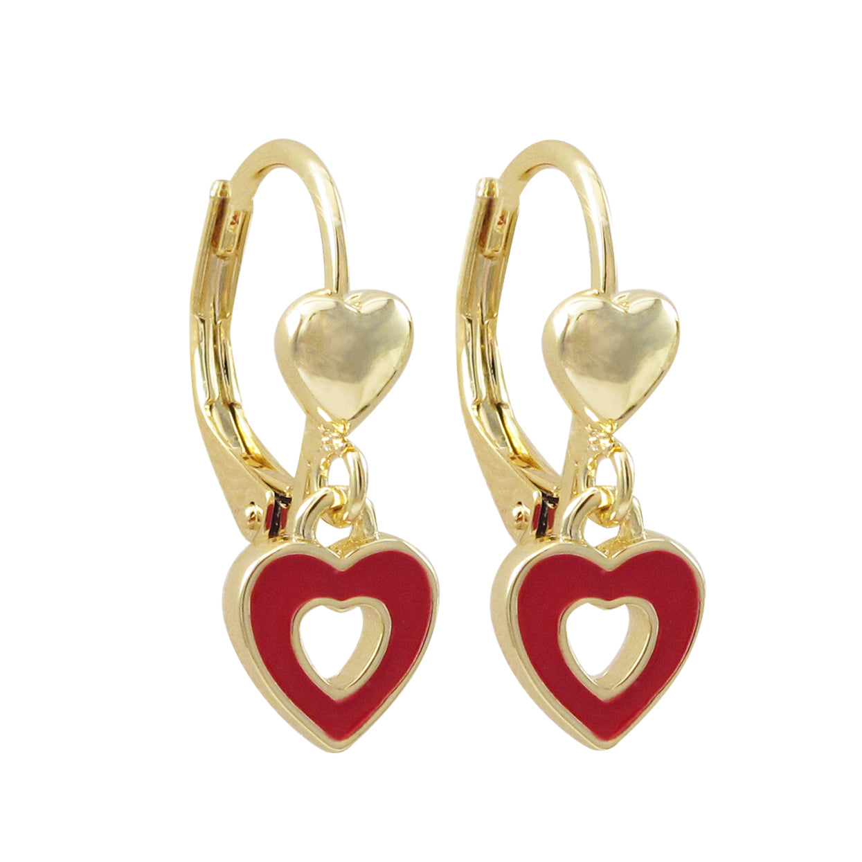 Delino Gold Plated Surgical Steel - Enamel Heart - 3EW15627-SU-GD