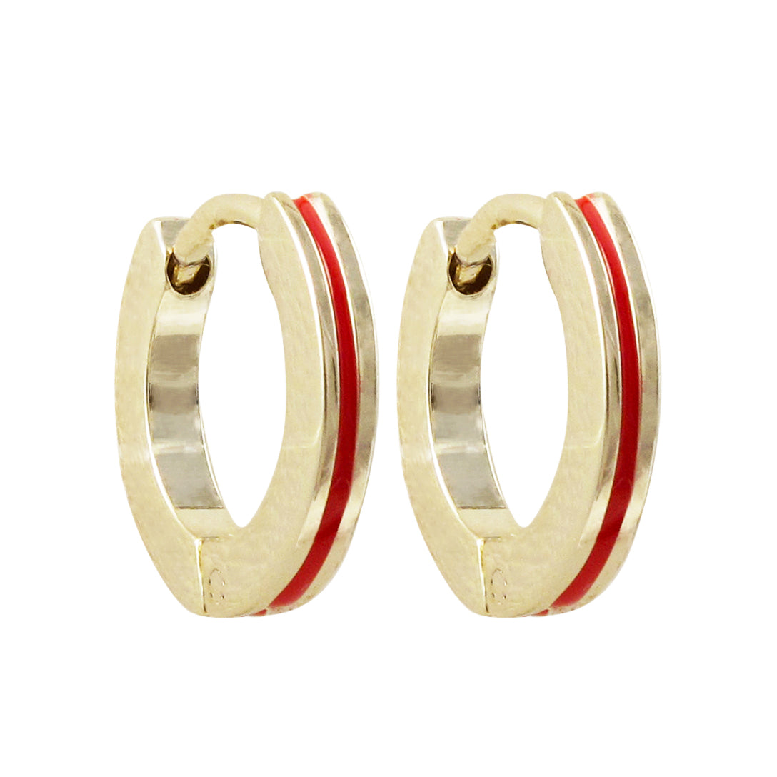 Delino Plated Surgical Steel - Huggie Hoop Earrings - 3EW4369-SU-GD