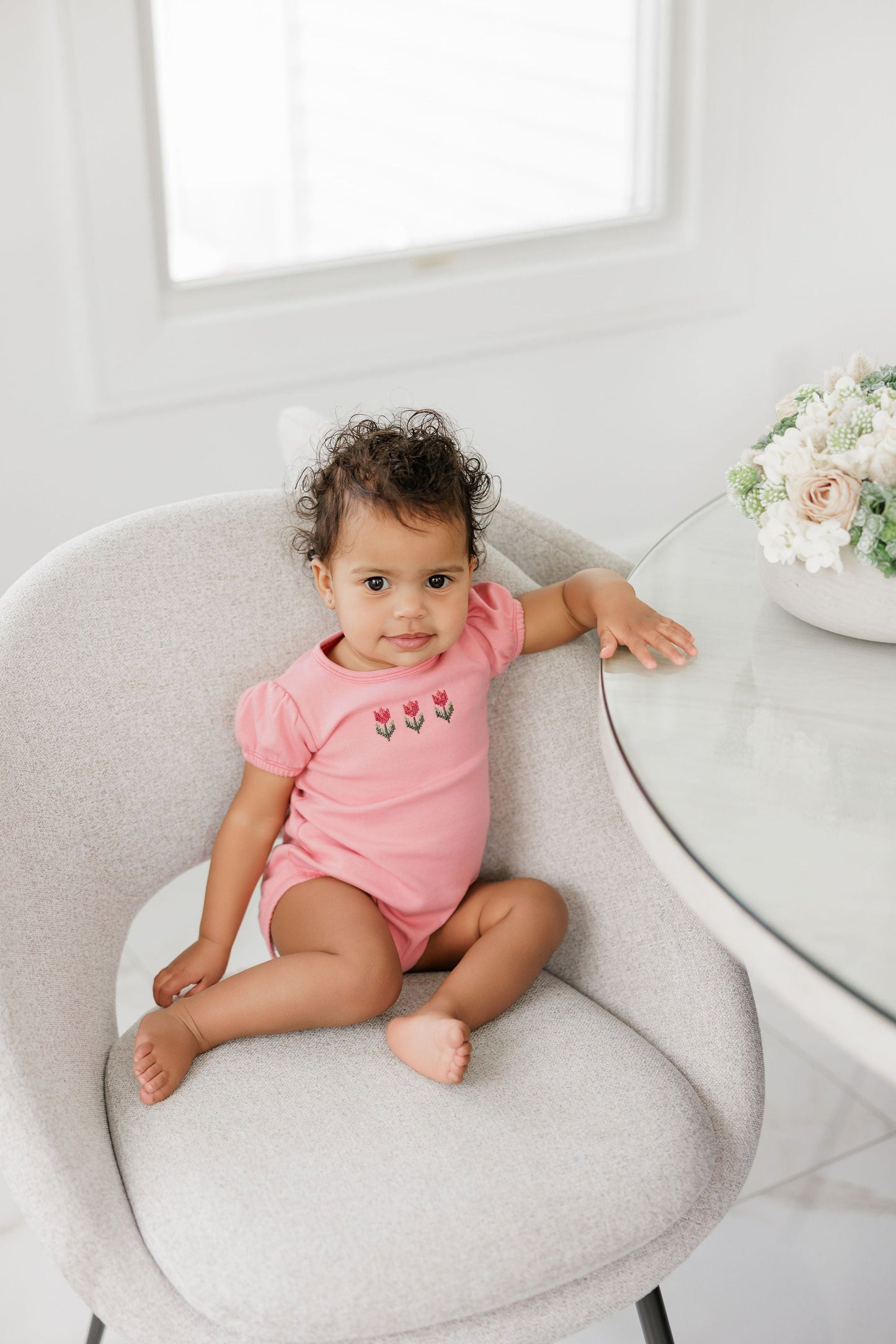 Aurora Cotton Crossstich Tulip Collection Romper - ASS26-0060-R