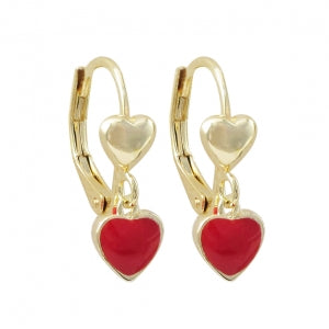 Delino Gold Plated Surgical Steel - Enamel Heart - 3EW15625-SU-GD