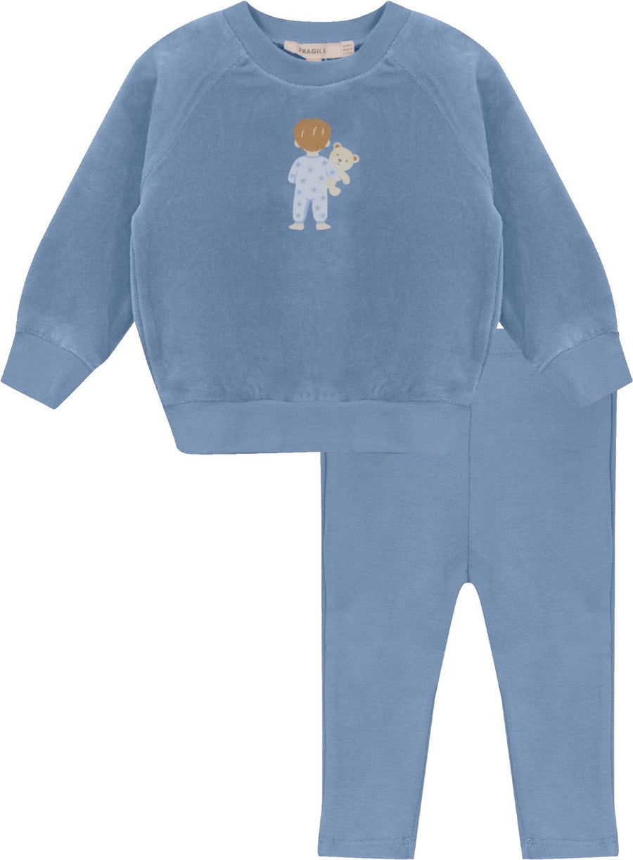 Fragile 2 Pcs Set With Velour And Leggings - WB6CP7473EB