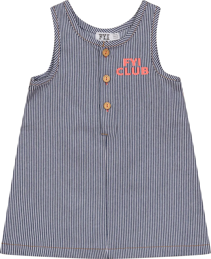 FYI Stripe Woven Denim A Line Shape Jumper - SB5CP7132J