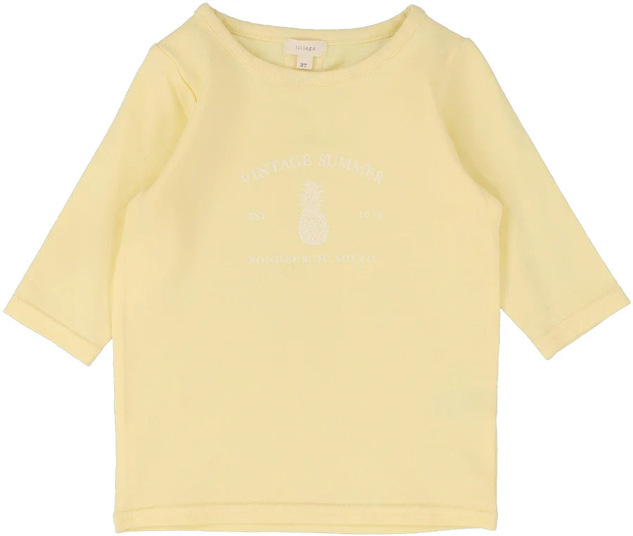 Lil Legs Girls Print Tee Three Quarter Sleeve Tee
