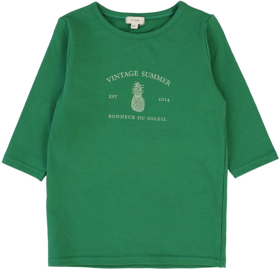 Lil Legs Girls Print Tee Three Quarter Sleeve Tee