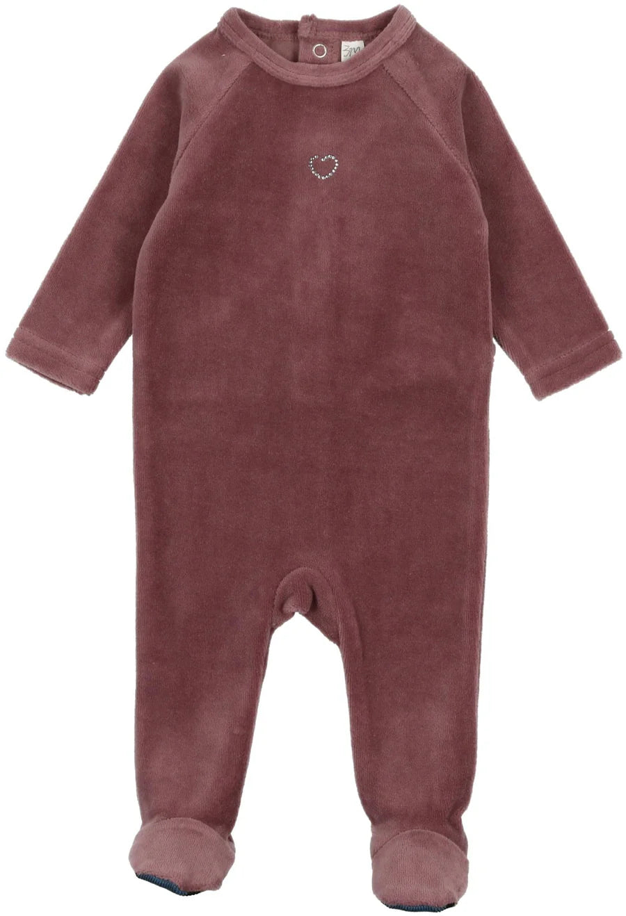 Lil Legs Velour Rhinestone Footie