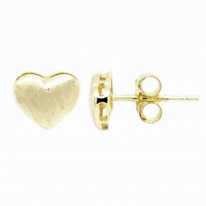 Delino Gold Plated Sterling Silver - Brushed Heart - 8EP630-SS-GD