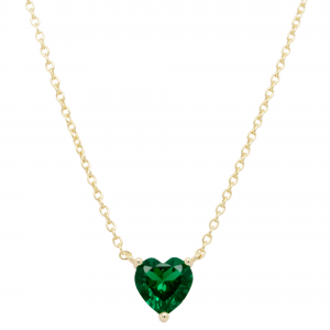 Delino Gold Plated Sterling Silver 7mm Heart Necklace - 8N791-SS-GD