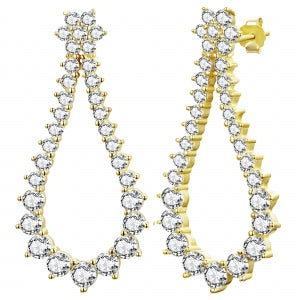Delino Gold Plated Sterling Silver - CZ Open Teardrop Earrings - 9EP03-SS-GD