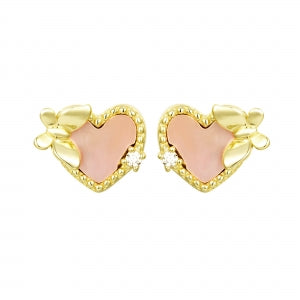 Delino Gold Plated Sterling Silver - Heart Butterfly - 9EP65-SS-GD