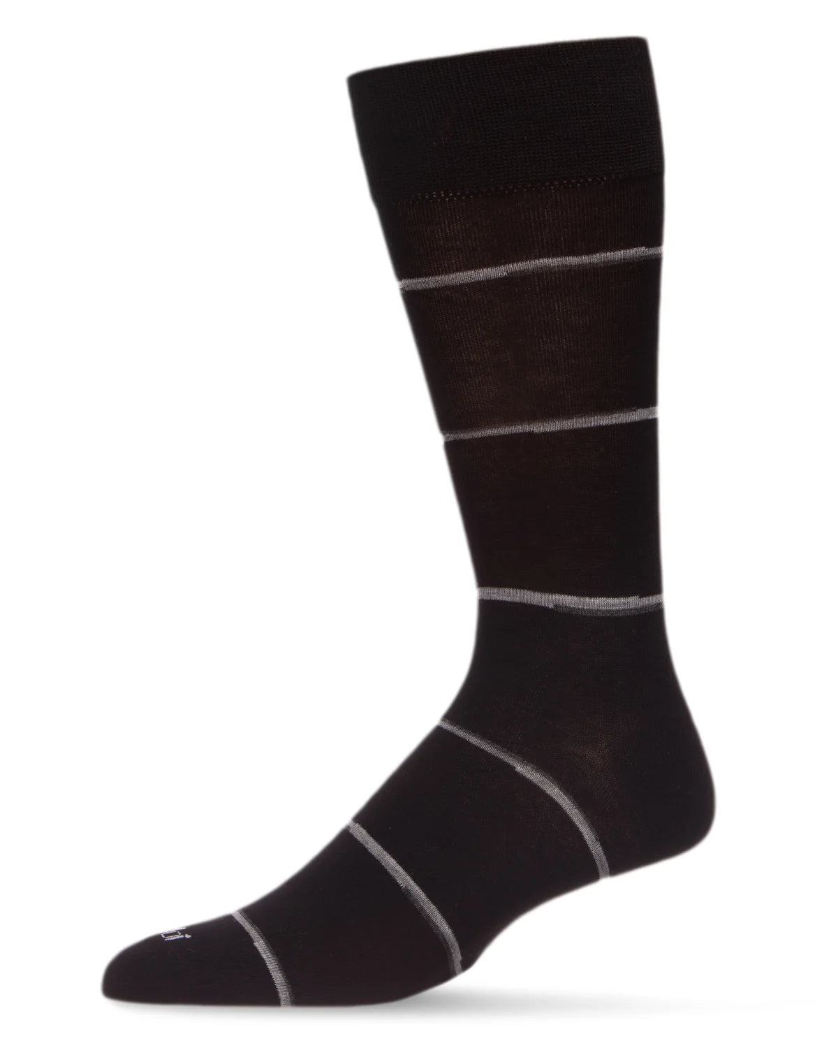 Memoi Mens Spacedye Stripe Bamboo Dress Crew Socks - Acv07562