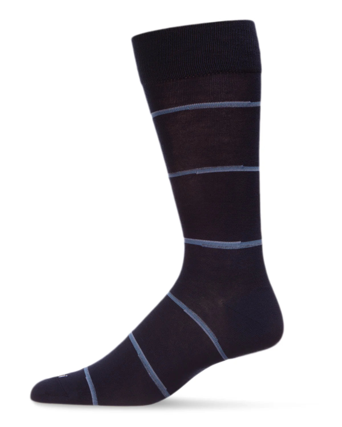 Memoi Mens Spacedye Stripe Bamboo Dress Crew Socks - Acv07562