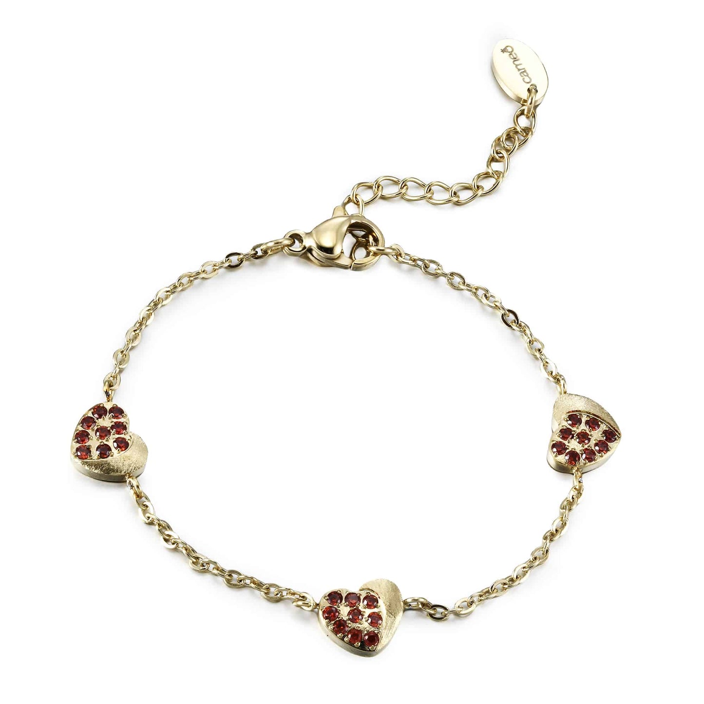 Cameo Satin Dipped Pavé Heart Bracelet - B1378