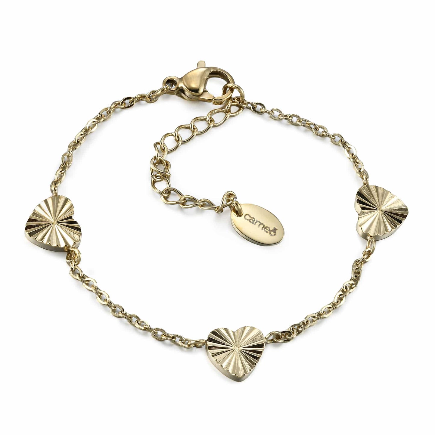 Cameo 3D Pleated Heart Bracelet - B1381