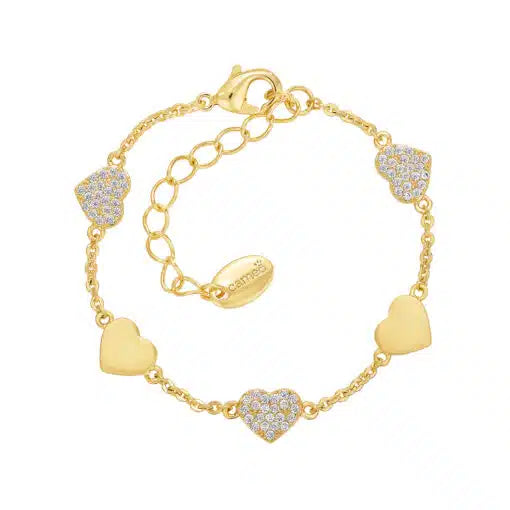 Cameo Flat Lined Hearts Kids Bracelet - B1395