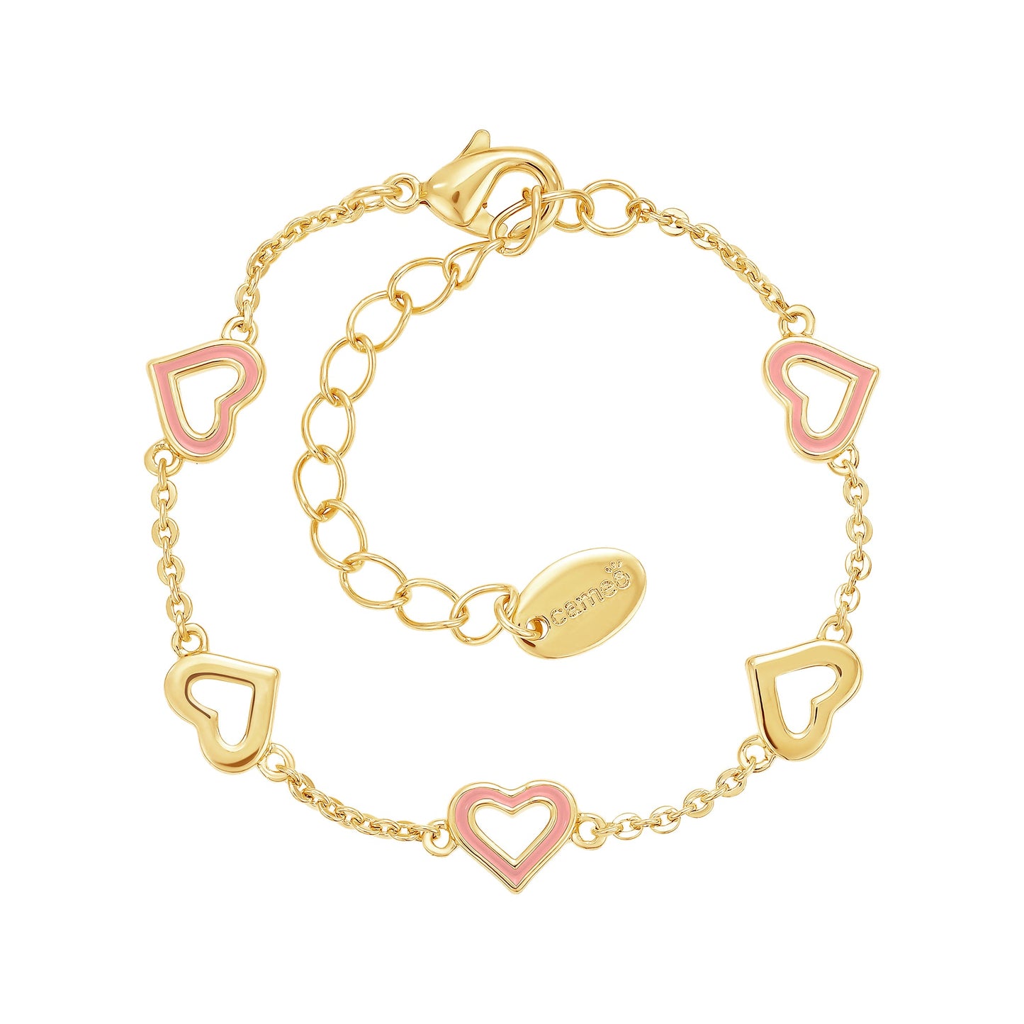Cameo Up & Down Outline Hearts Kids Bracelet - B1396