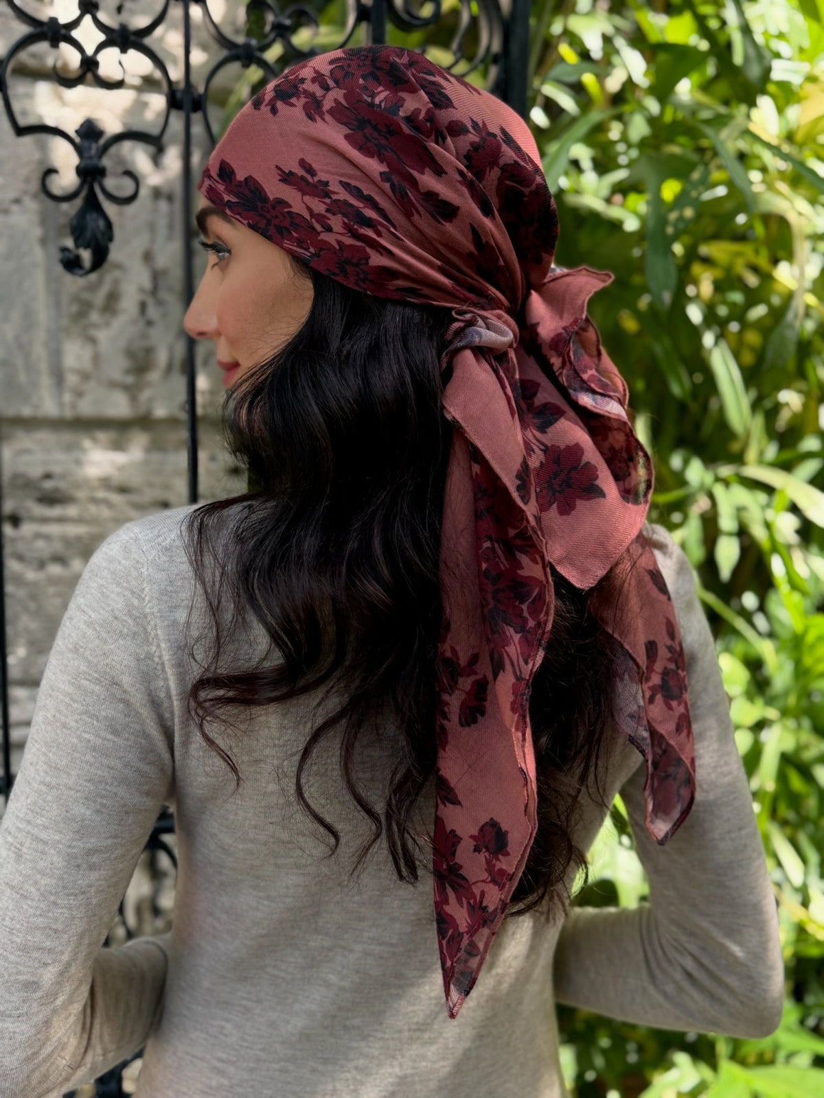 The Scarf Bar Crimson Rose Headscarf - TSB-03-AW26