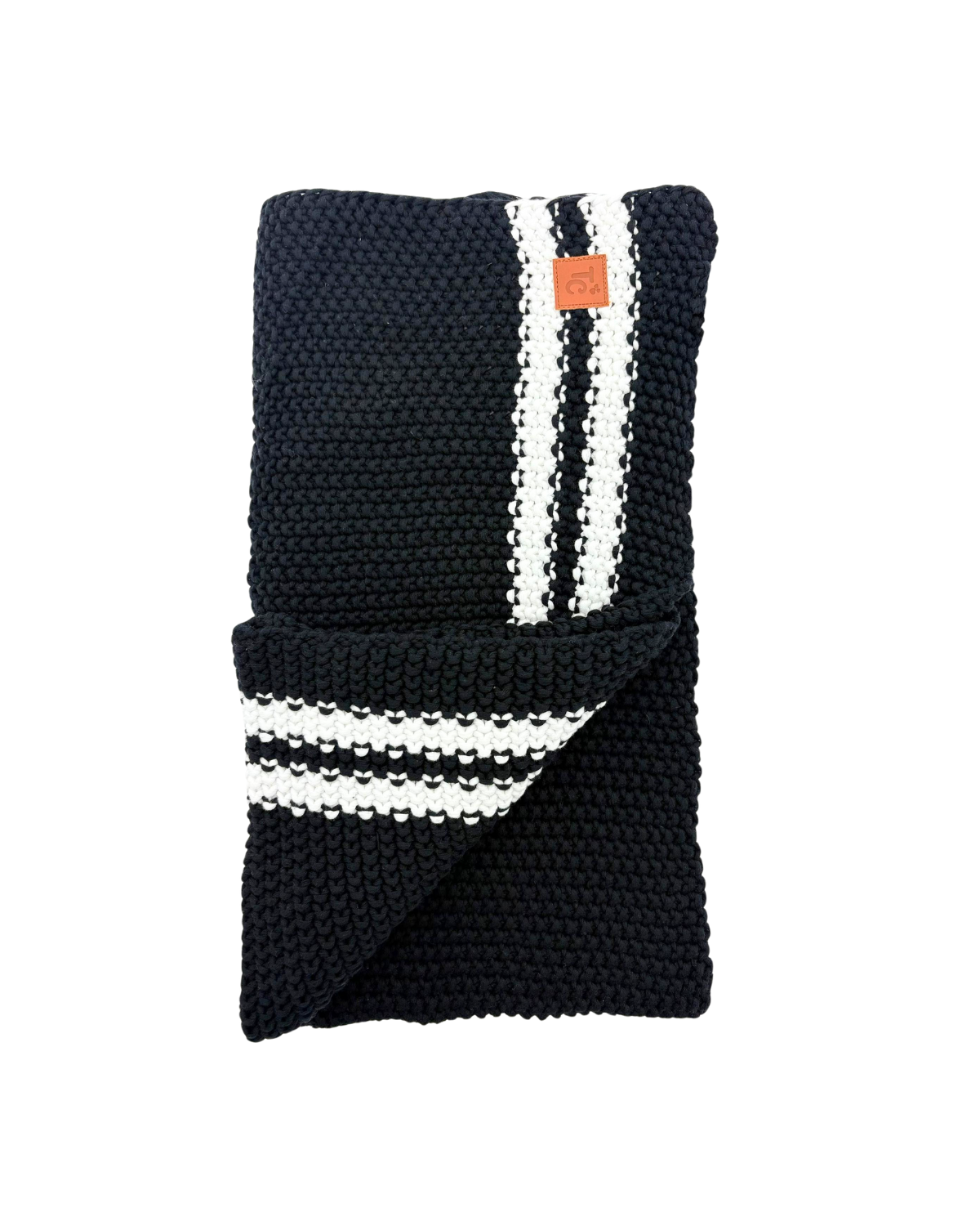Tiny Cuddlez Stripe Border Knit Blanket - Blk243