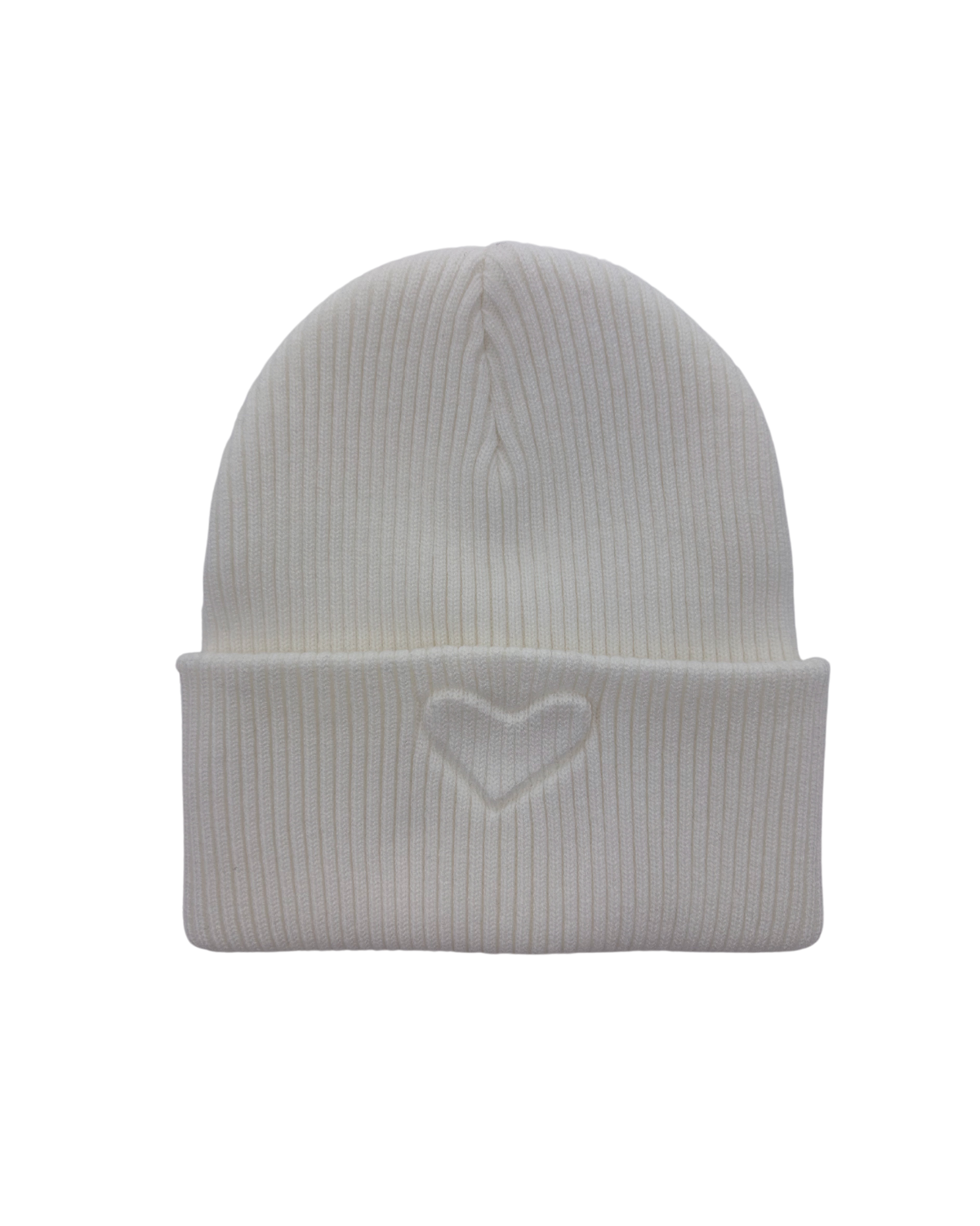 Mini Pops Rib Cuff Hat W Raised Heart