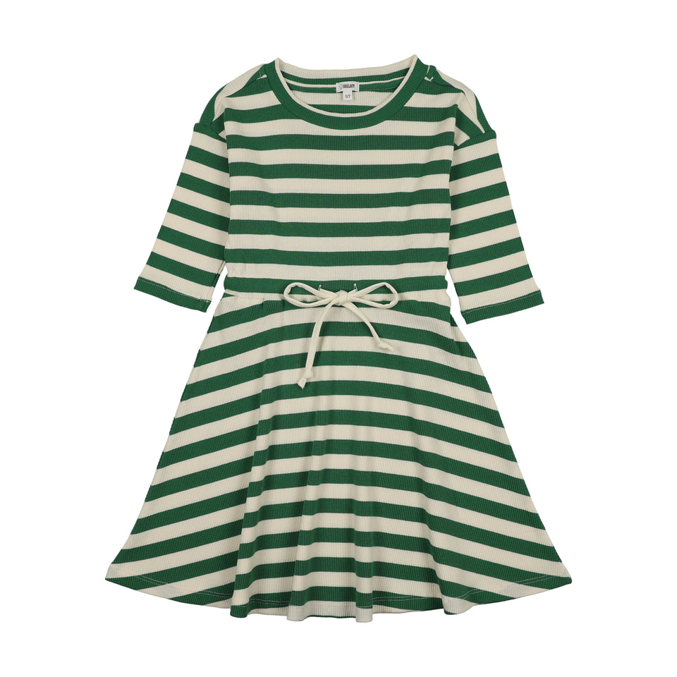 Bonjoy Embroidered Stripe 3/4 Sleeve Dress - BTSS26005D