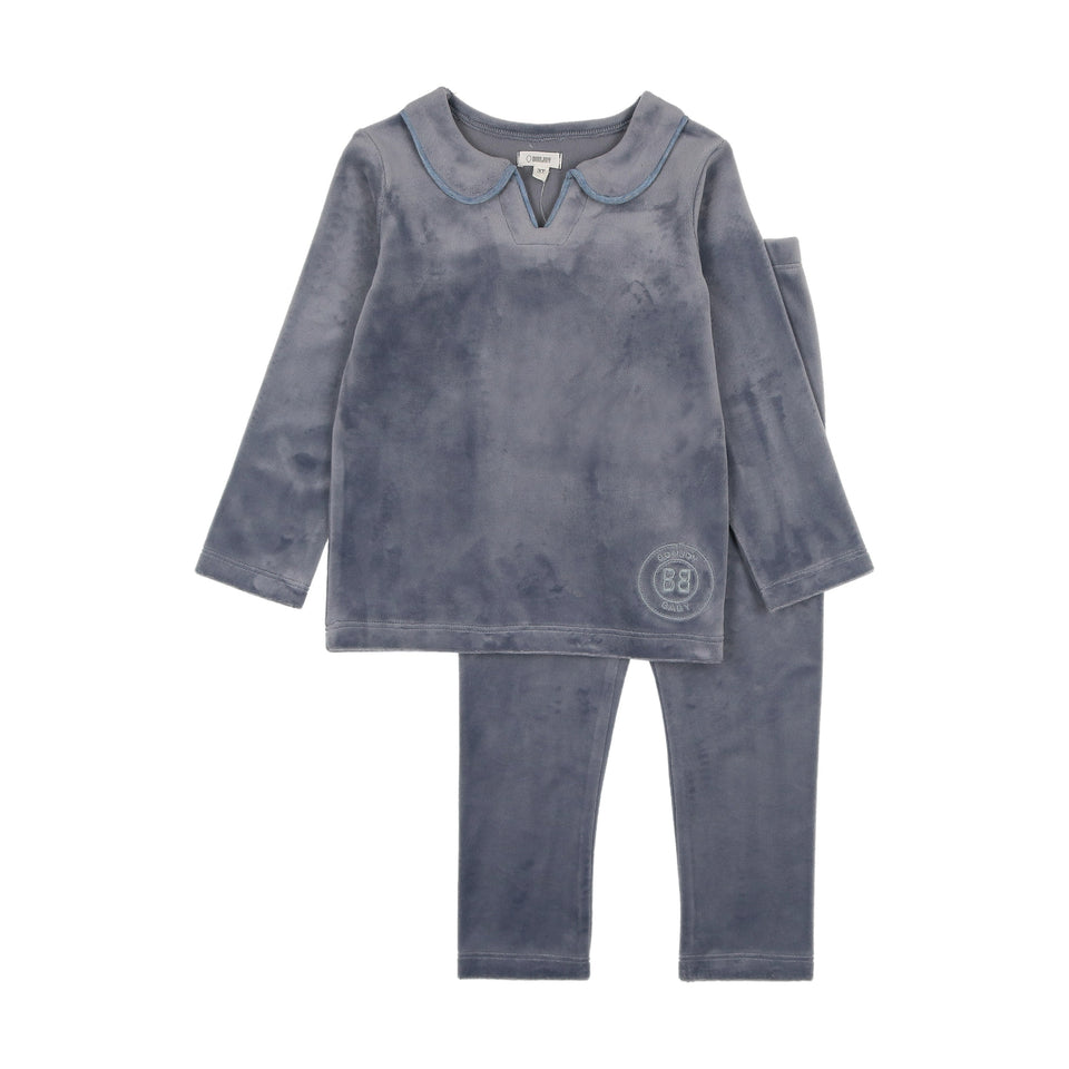 Bonjoy Velour Collar Emblem Pajamas - BPW25101S