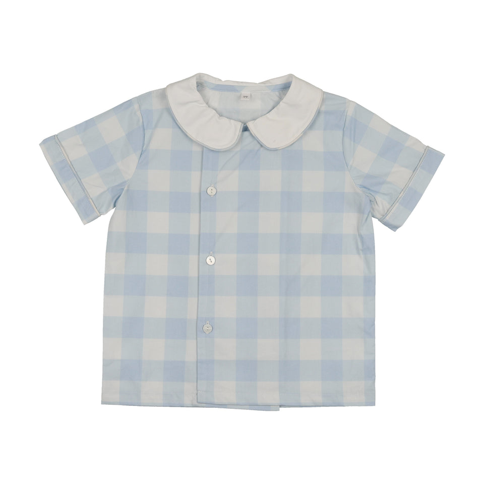 Bonjoy Shabbos Plaid Peter Pan Shirt - BTSS26010GS