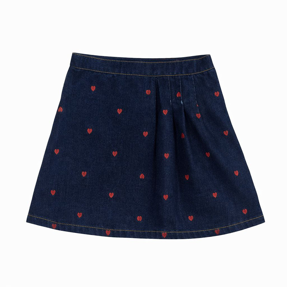 Bonjoy Printed Heart Denim Skirt - TW26010SK