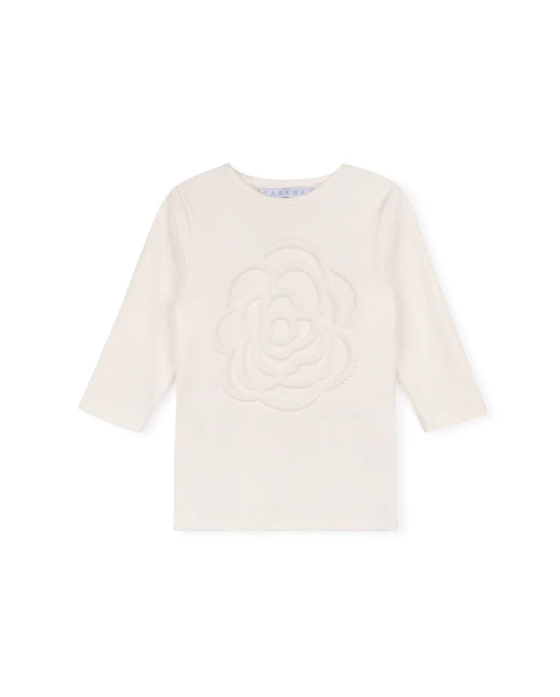 Cabana Flower Embossed T-Shirt - C-17329