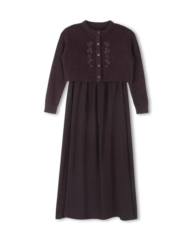 Lilou Maxi Robe With Embroidered Cardigan - C-23436