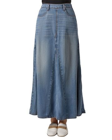 Memoi Womens Panel Denim Skirt - CSK08979