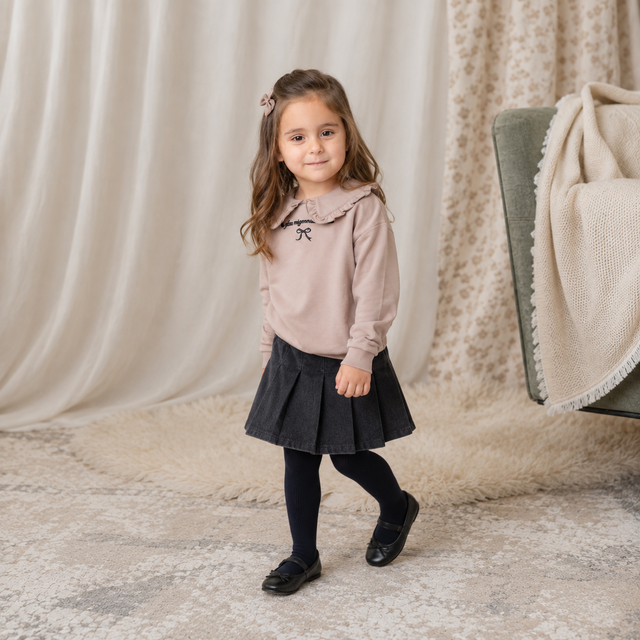 Bonjoy Ruffle Collar Sweatshirt - SW26014GSW