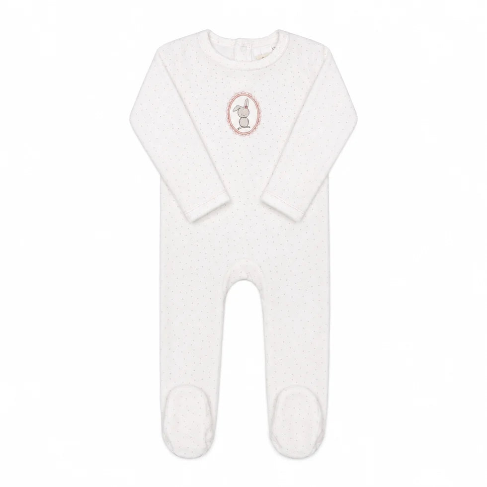 Aurora Bunny Pin Dot Footie - AAW26-0080