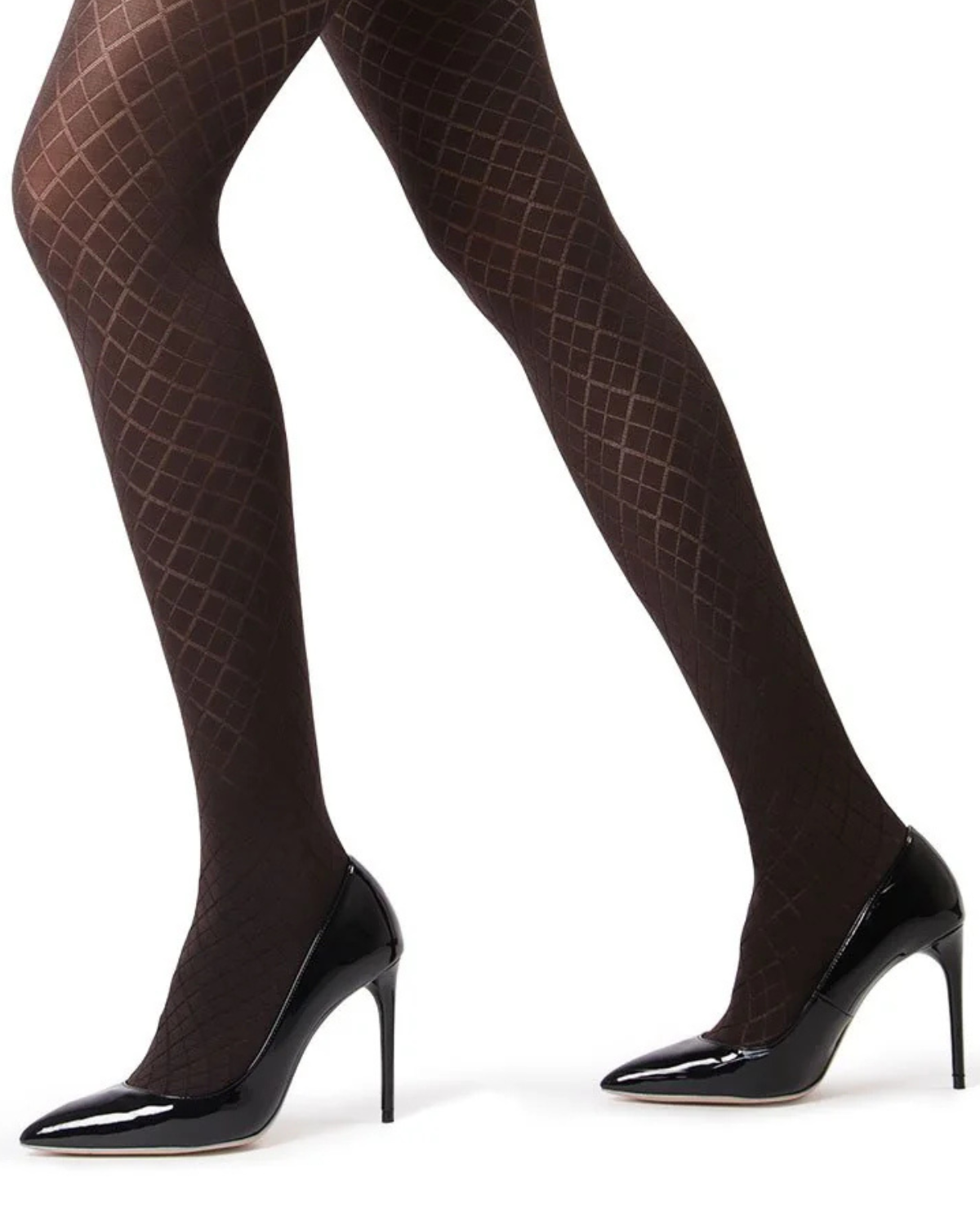 Memoi Diamond Argyle Control Top Tights - Mo-318