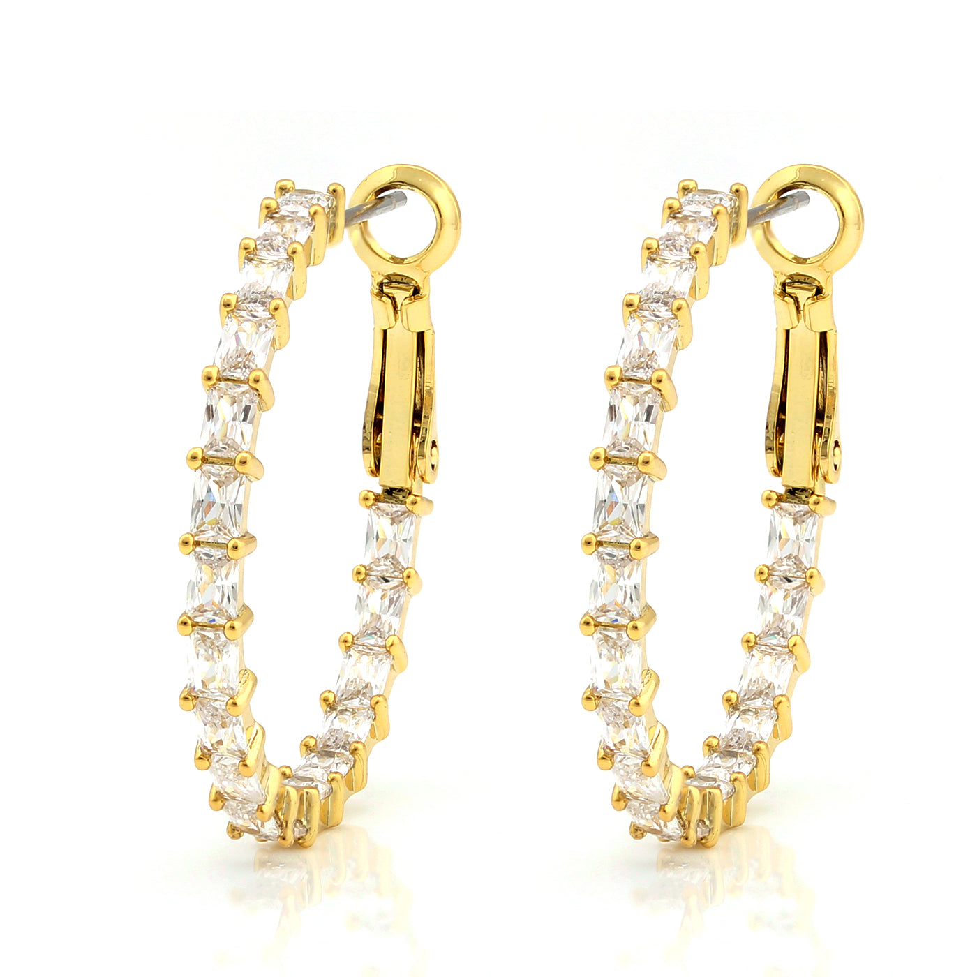 Cameo Thin Squares Huggie Earring - E5200