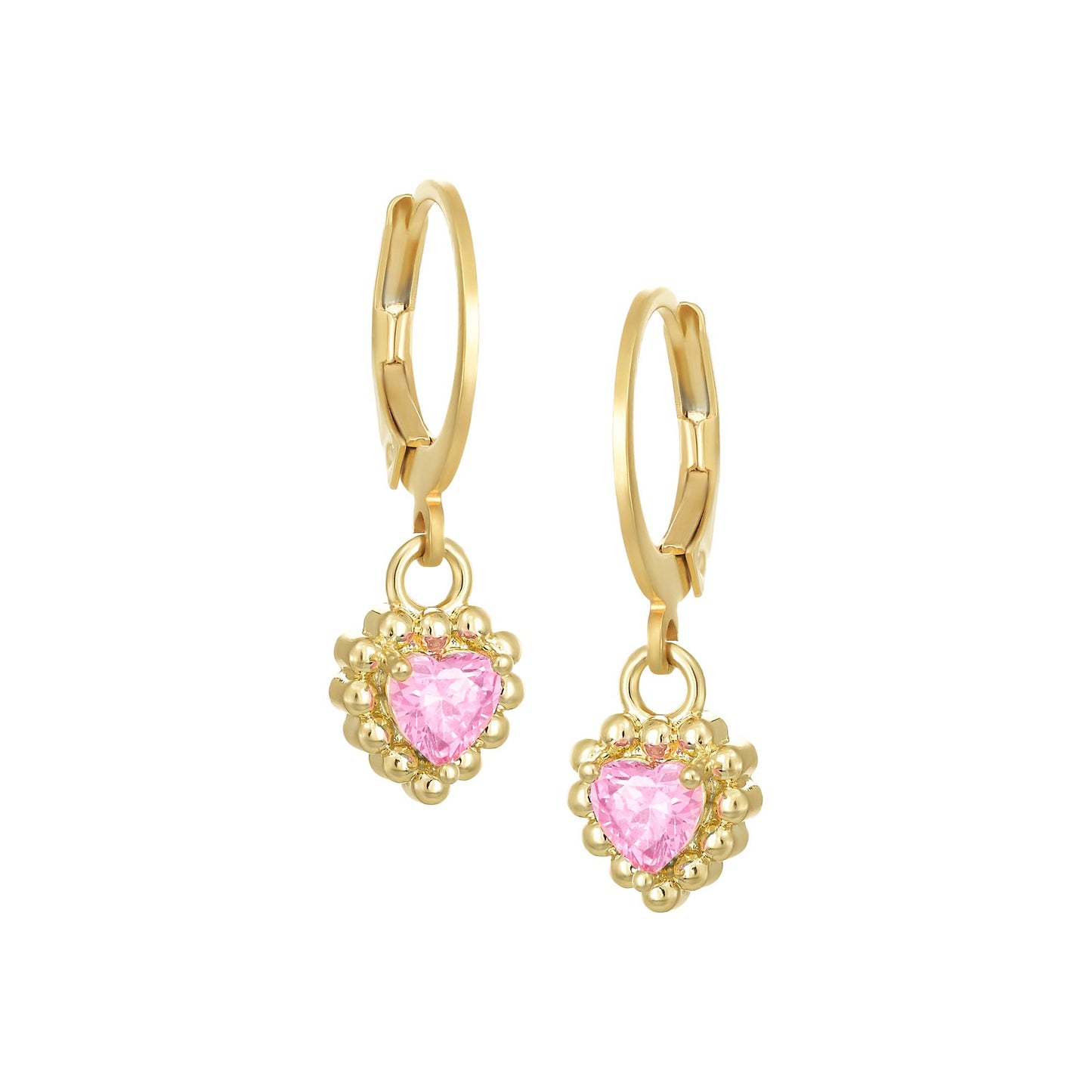 Cameo Tiny Dotted Rim Heart Earring - E5223