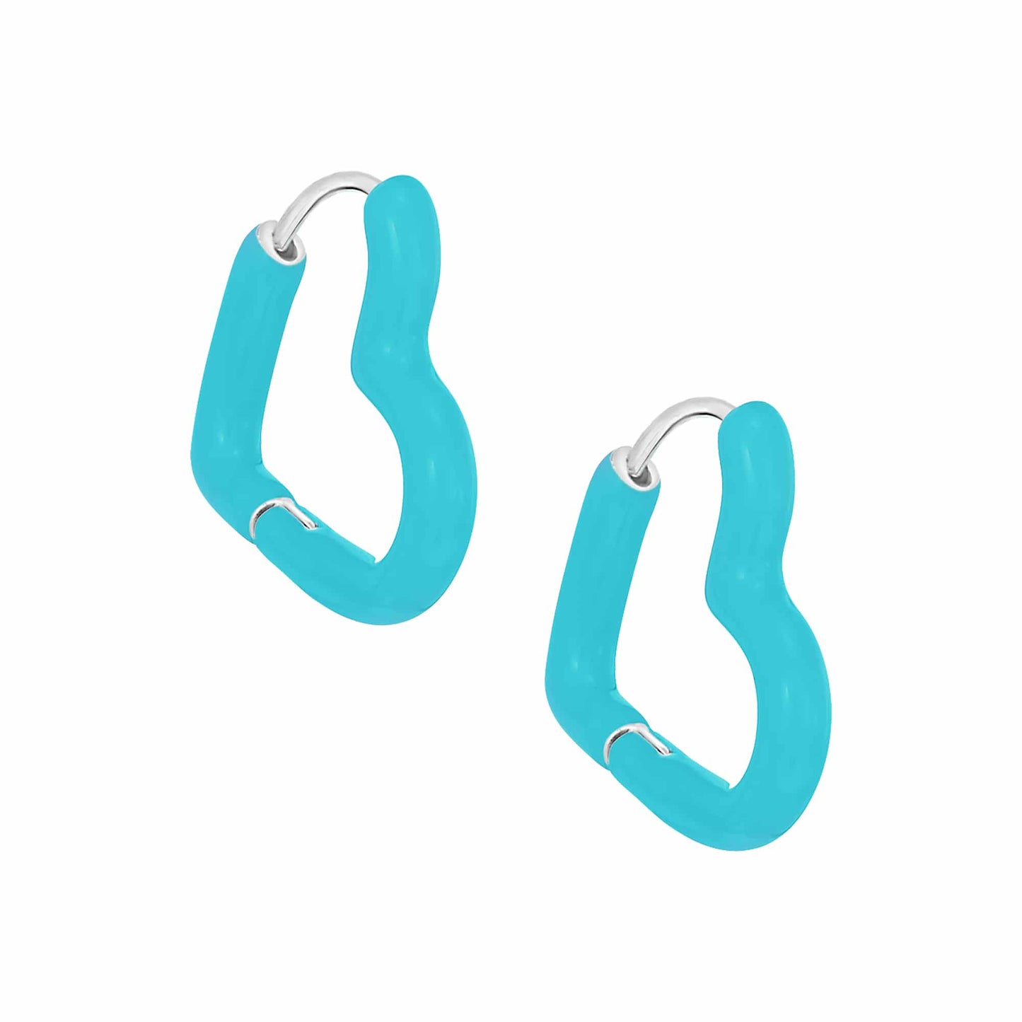 Cameo Heart Shaped Enamel Huggie - E5269