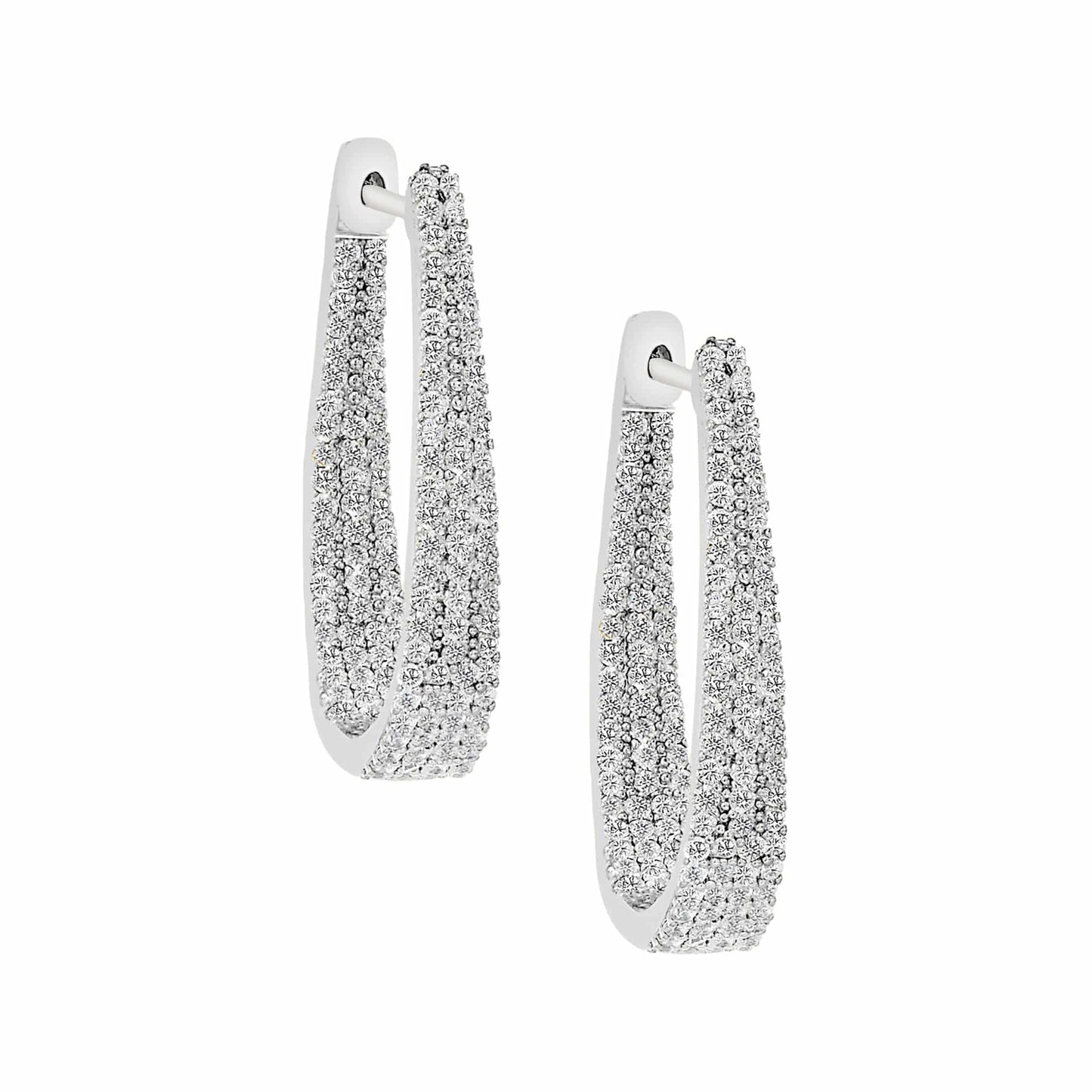 Cameo Widening Stones Huggie Earring - E5276
