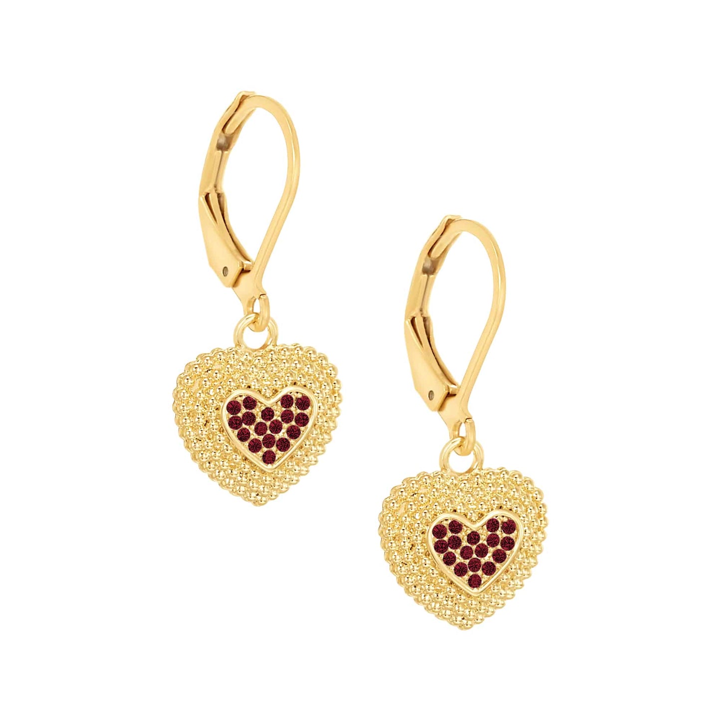 Cameo Ball Textured Heart Earring - E5286