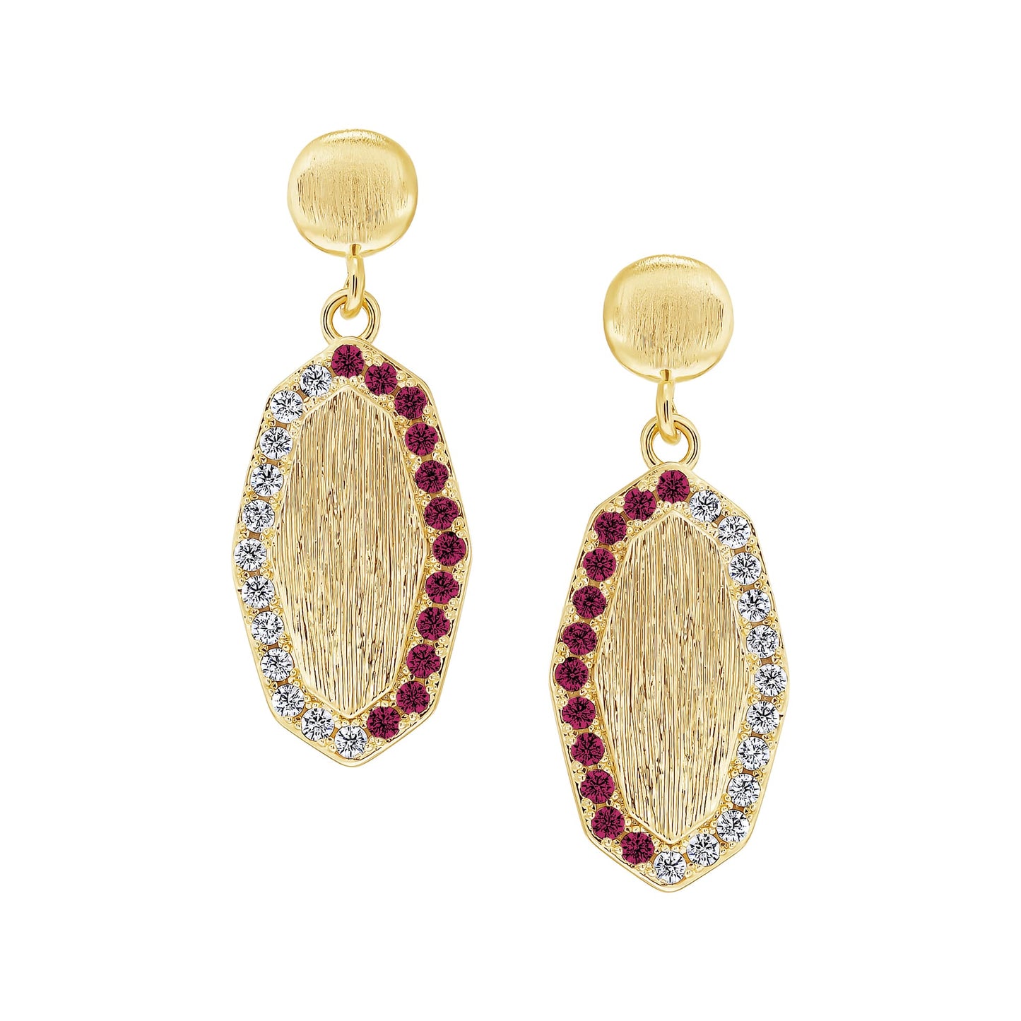Cameo Narrow Brushed Octagon Earring - E5288